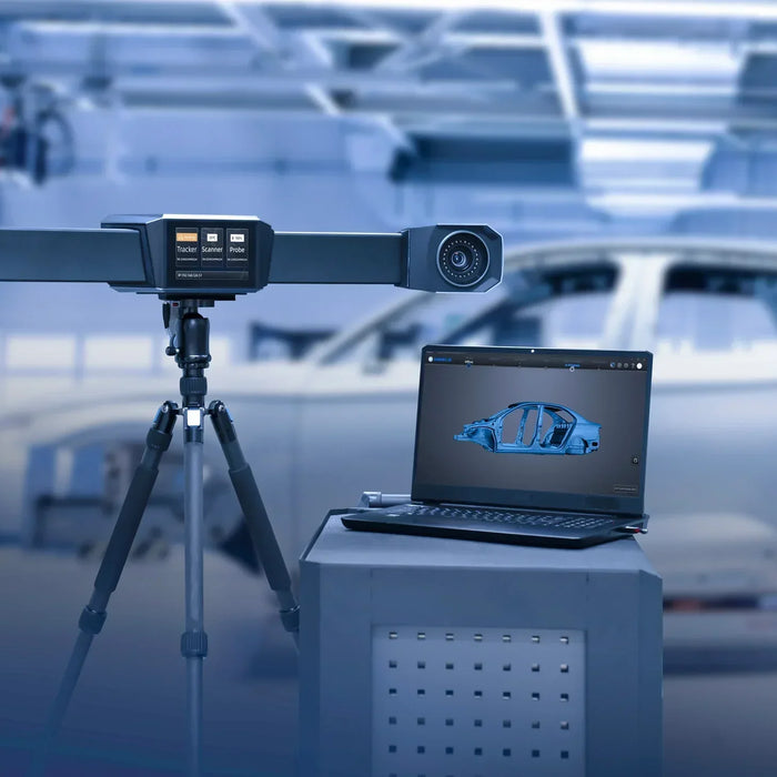 FreeScan Trak ProW measuring a large industrial casting before machining