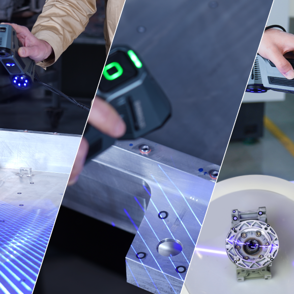 FreeScan Combo+ scanning reflective machined metal components