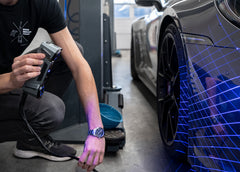 FreeScan Combo scanning a large dark automotive component