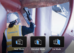 FreeScan UE Nova selectable working-range modes on a marine component