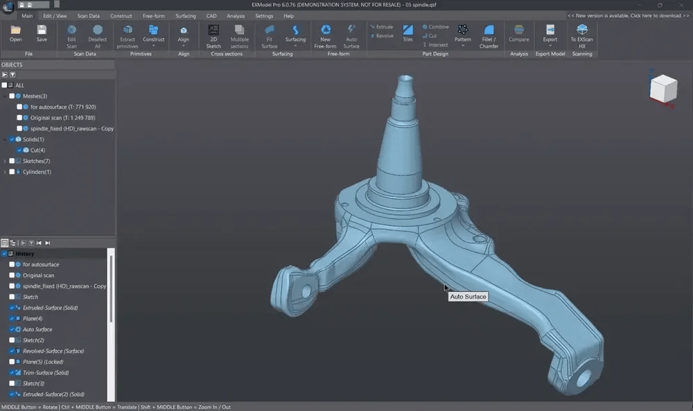 Mesh-to-CAD reconstruction