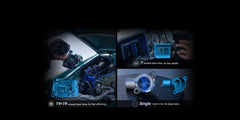 EinScan Trak crossed, parallel, and single-line laser modes on automotive parts
