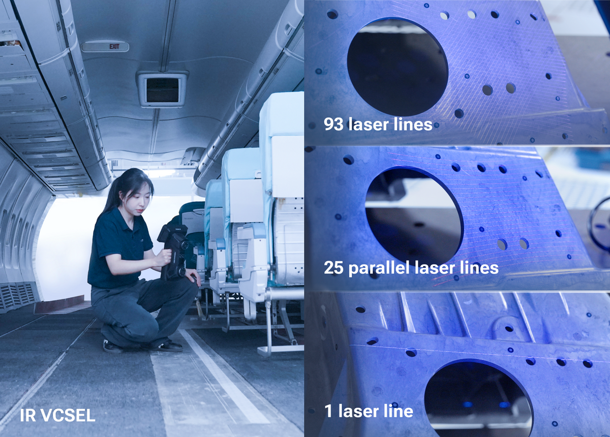 FreeScan Omni industrial scanning modes for high speed, detail, deep pockets, and IR capture