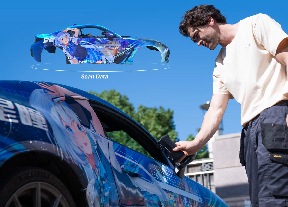 Scan feature-rich objects without markers in Laser HD mode