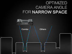 FreeScan Combo optimized camera angle for scanning narrow spaces